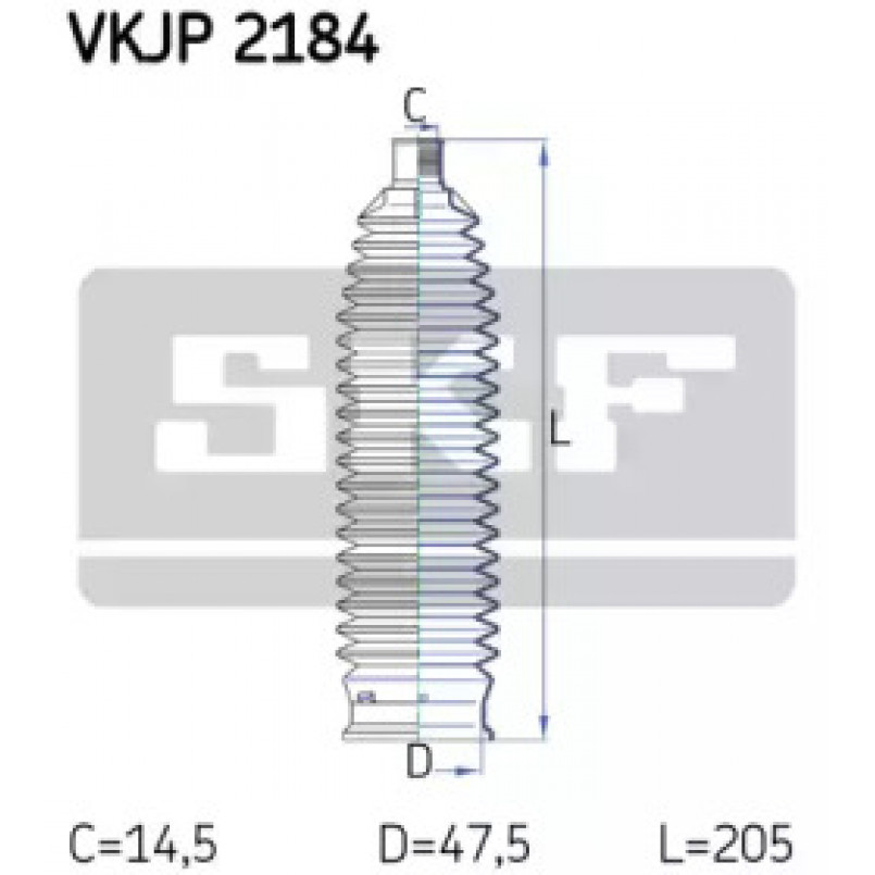 VKJP 2184 SKF - Пильовик привідного валу